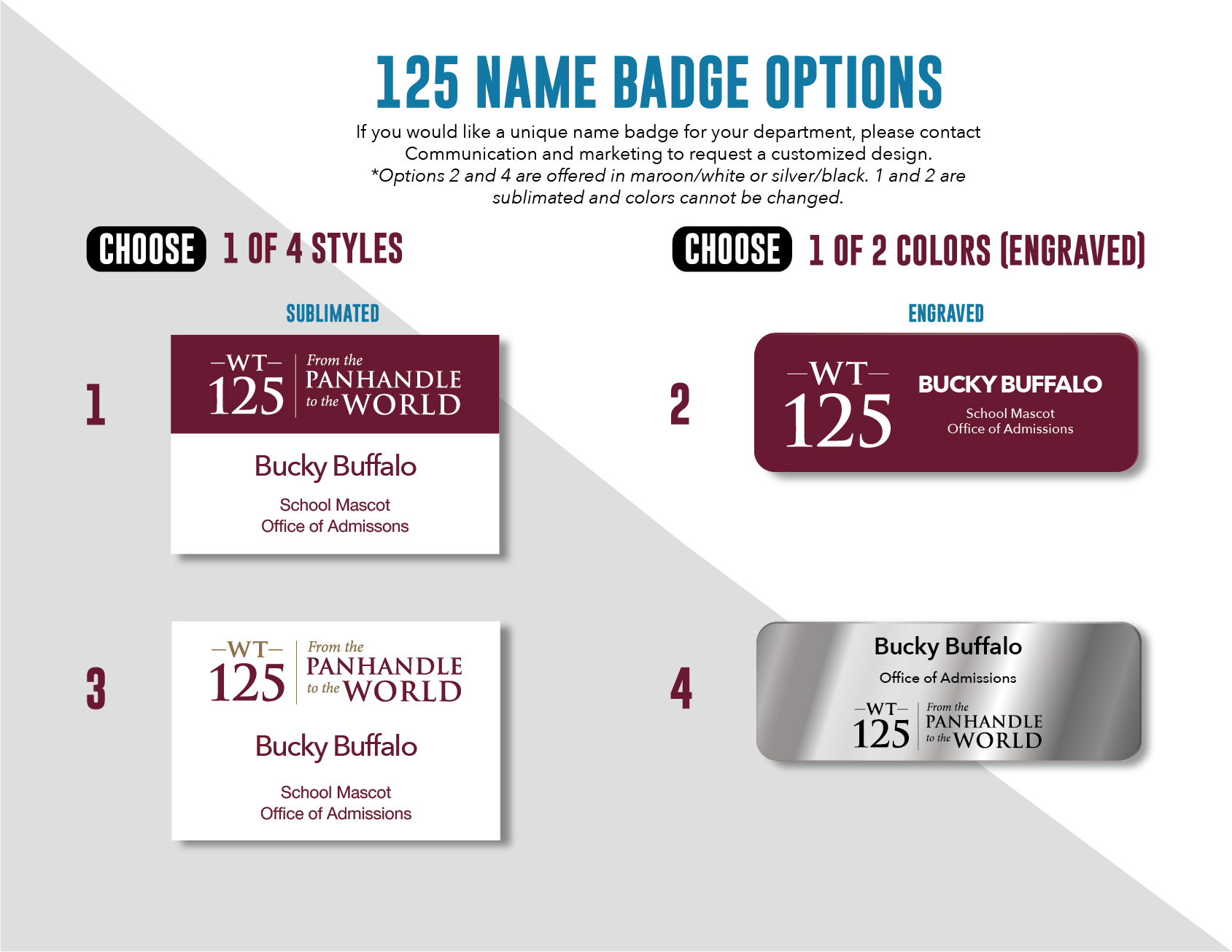 125 Name Tag Style Options